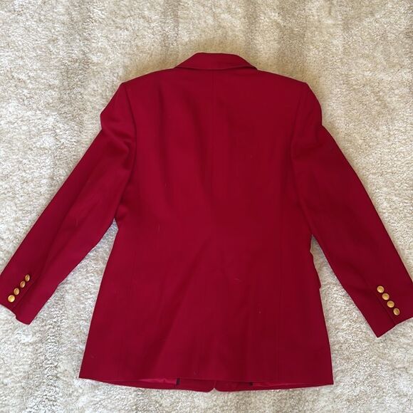 Vintage Talbots Red 100% Wool Blazer Single Breasted Size 10 - Picture 2 of 9